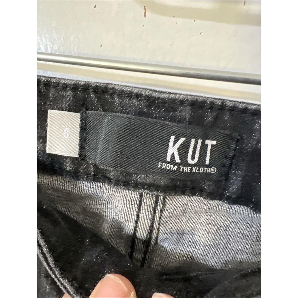 Kut From The Kloth Rachael Fab Ab Raw Hem High Rise Mom Jeans Sz‎ 8 Black - Picture 2 of 7